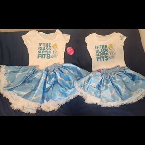 Blue and White Tutu Dress Set